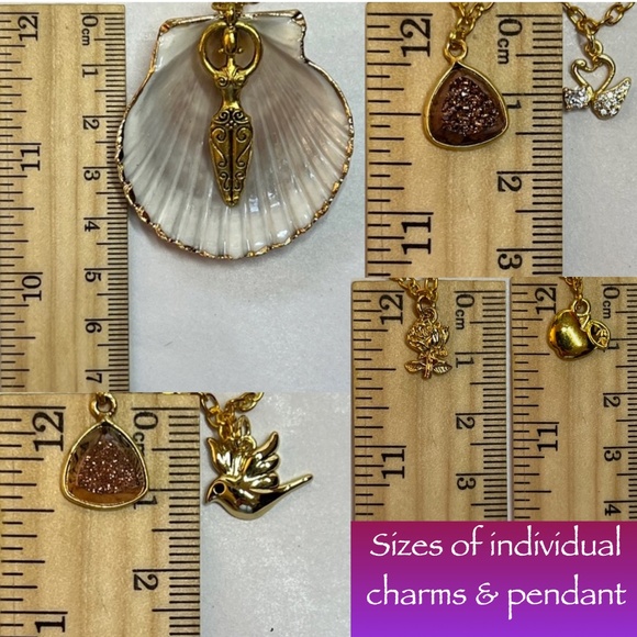 “Birth of Venus" Aphrodite Goddess Greek Roman Mythology Handmade Gold Necklace - Picture 14 of 16